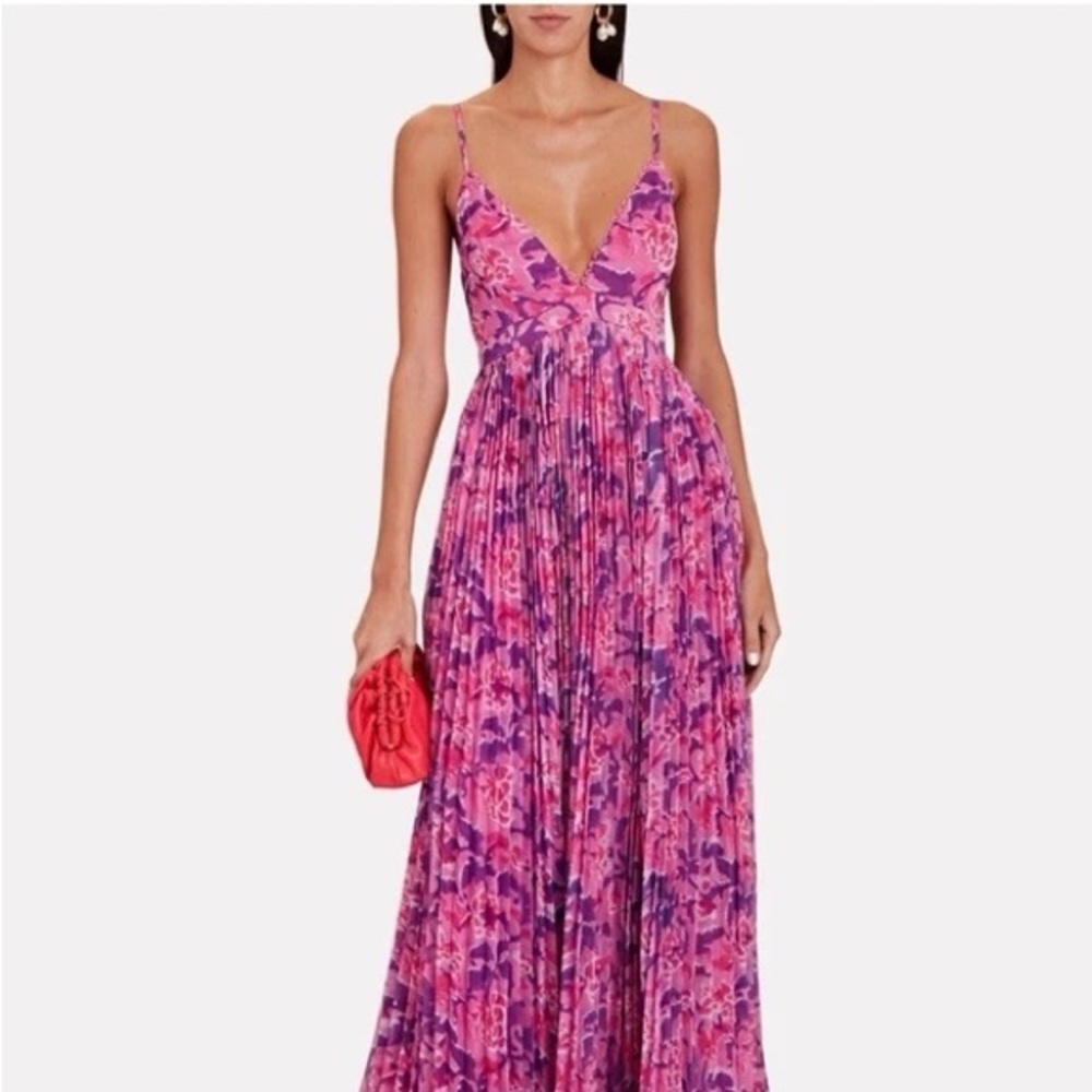 Rococo Sand Vibrant Pink and Purple Maxi Dress